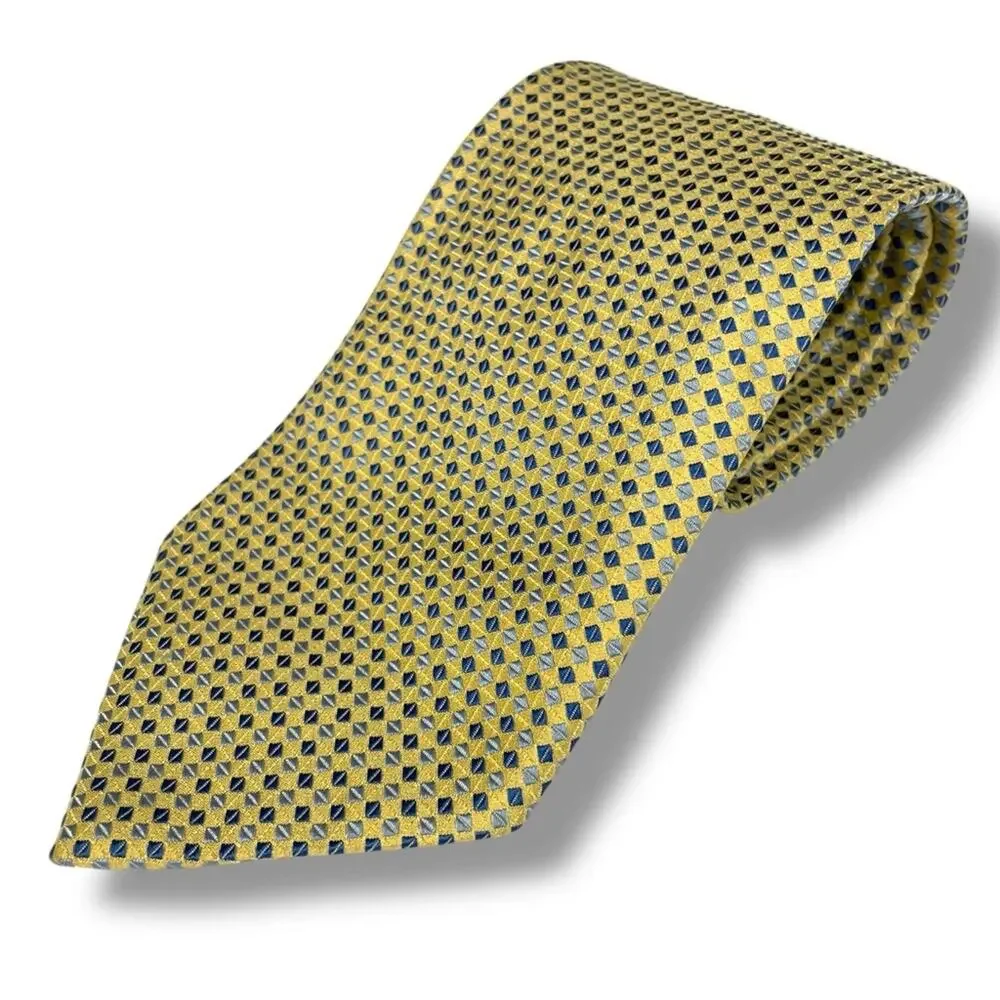 Vintage Tommy Hilfiger Yellow gold and blue set of 3 Patterned Ties